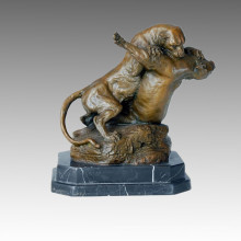 Animal Statue Lions Fighting Bronze Sculpture Tpal-114